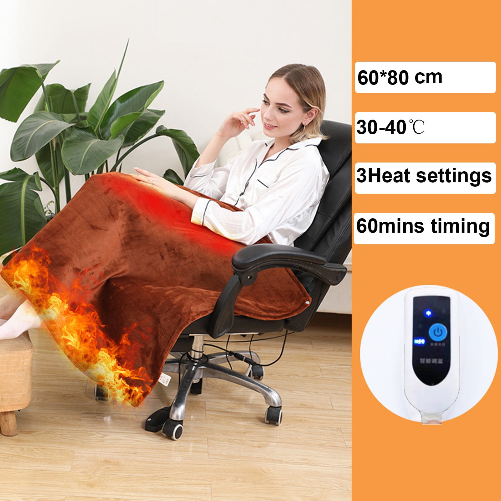 Details about   NEW Heated Blanket Electric Throws with Double-Layer Flannel Fast Heat 60X80CM 