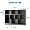 thumbnail image 2 of Cozy Castle Wood Bookshelf, 3-Tier Open Shelf Bookcase, 10 Cube Storage Organizer with Anti-Tilt Device for Bedroom, Living Room, 55.12" W x 11.6" D x 40.95" H, Black, 2 of 4