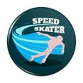 thumbnail image 1 of Speed Skater Ice Skating Fast Kitchen Refrigerator Locker Button Magnet, 1 of 4