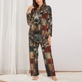 thumbnail image 2 of Balery American Flag Deer Art Conjunto de Pijama con Estampado para Mujer, Conjunto de Dos Piezas con Manga Larga, Ropa de Dormir Suave con Bolsillos, Pijamas Cómodos-Small, 2 of 7