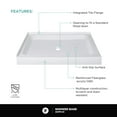 thumbnail image 5 of Fine Fixtures Double Threshold Acrylic Shower Base - Non-Slip Textured Surface Shower Floor Pan in White 42 X 30 Right Hand Flange, 5 of 6