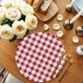 thumbnail image 2 of Farmhouse Red Plaid Round 13 Inch Placemats Set of 4, Rustic Red White Checkered HeatResistant Non Slip Place Mats for Dining Table, Wipeable Braided Kitchen Table Mats for Housewarming, 2 of 9