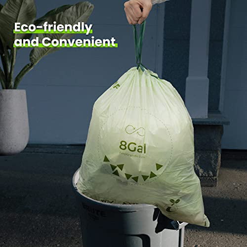 8 Gallon Trash Bags, 15+15 Count Garbage Bags 8 gallon, Compostable Medium  Black Trash Bags, Unscented Leak Proof Bags for Office, Home, Bedroom, Car