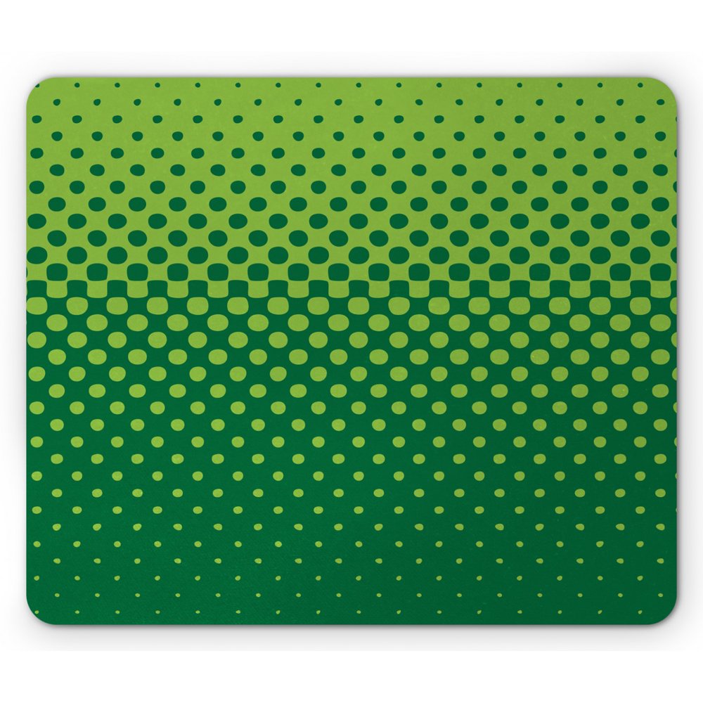 Abstract Green Mouse Pad, Vertical Halftone Design with Dots and Spots