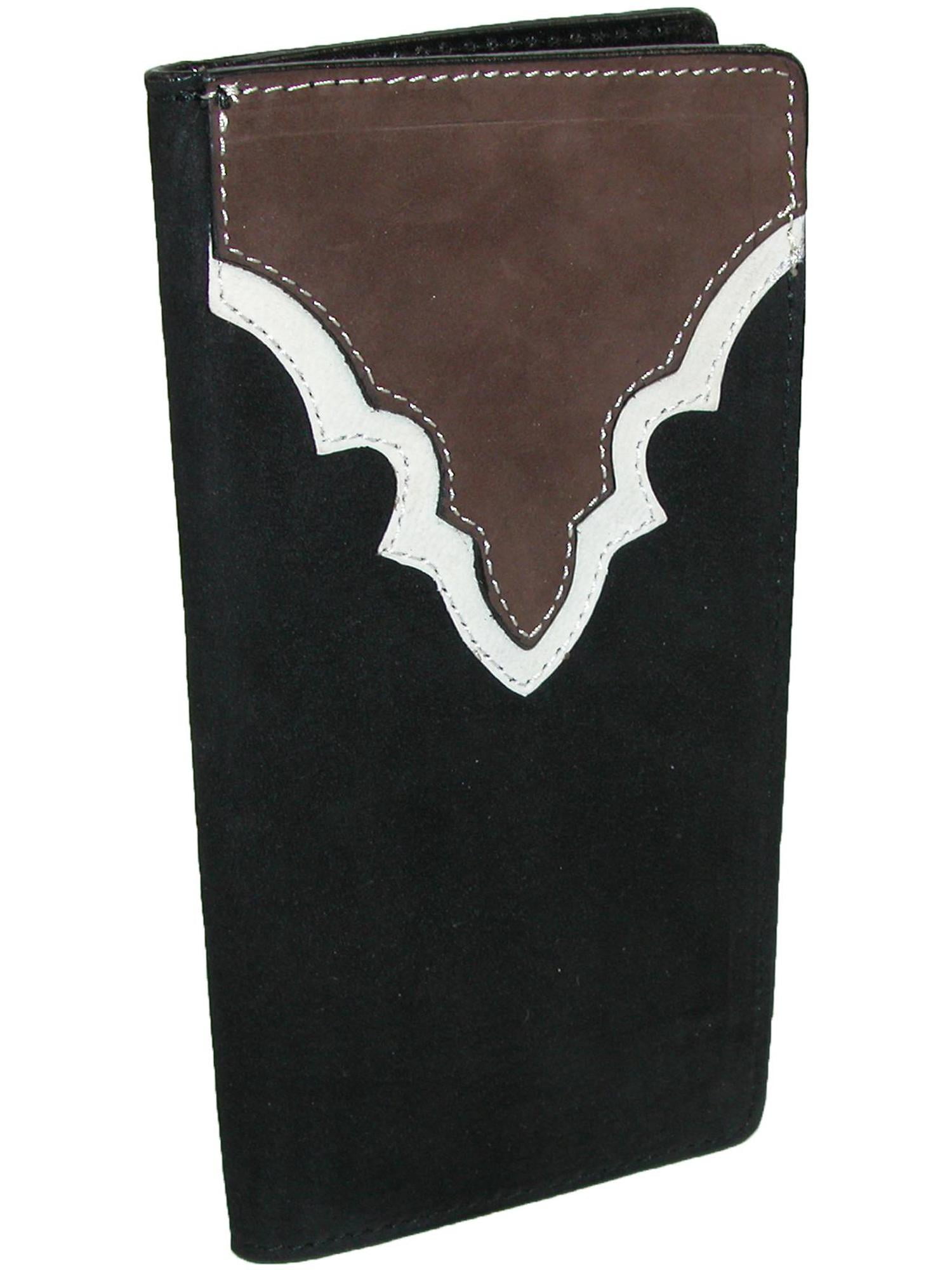 CTM/® Mens Heavy Duty Leather Western Rodeo Checkbook Cover Tan