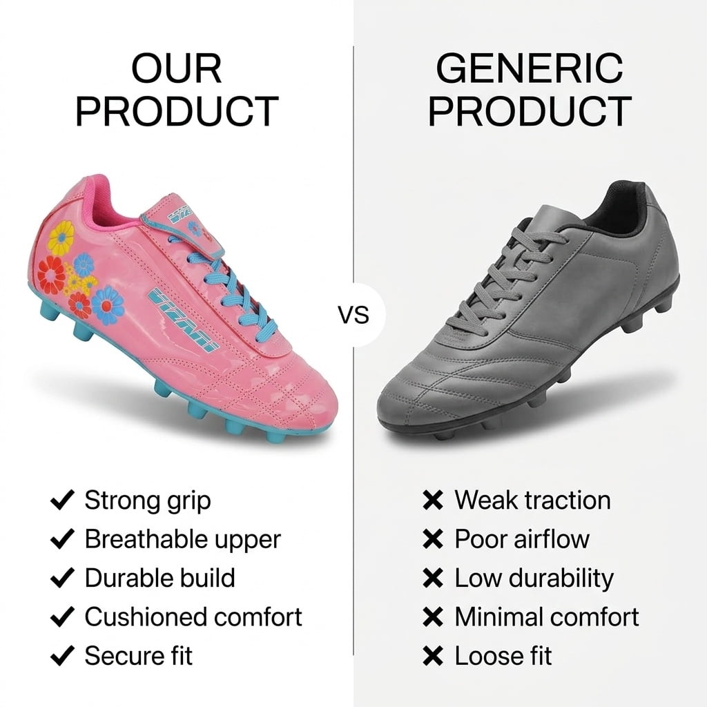 Vizari Blossom Soccer Cleats for Kids, Toddlers, and Youth – Comfortable and Durable Firm Ground Outdoor Shoes - Pink/Blue, 10