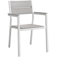 thumbnail image 1 of Modway Fauteuil d'Extérieur en Aluminium Moderne Principale 17.5" en Blanc/gris Clair, 1 of 3