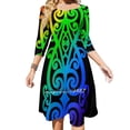 thumbnail image 1 of Vestido elegante y dulce con cuello cuadrado estilo coreano kawaii para mujer, vestido maorí colorido que simboliza "nuevos comienzos", 1 of 6