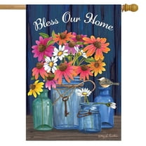 Briarwood Lane 28 in x 40 in Polyester Bless Our Home Summer House Outdoor Flag, Double-Sided