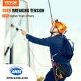 thumbnail image 2 of VEVOR Vertical Lifeline Assembly, 0.55'' x 100' Fall Protection Rope with 30 KN Breaking Tension, Polyester Roofing Rope with Steel Snap Hooks, Rope Grab, and Shock Absorber, ANSI Compliant, 2 of 9