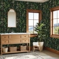 thumbnail image 4 of Peel and Stick Wallpaper 23.6in x 9.8ft Vintage Floral Ferns Delicate Flowers Dark Contact Paper Vinyl Waterproof Self Adhesive Wall Paper for Bedroom Shelf Cabinet Renter Friendly, 4 of 8