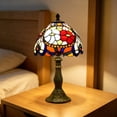 thumbnail image 4 of BGZLEU Stained Glass Table Lamp,Vintage Style Desk Lamp,Mid Century Modern Bedside Nightstand Decorative Lamps USB Powered,Unique Accent Light for Bedroom Living Room Office Home Decoration,G, 4 of 5