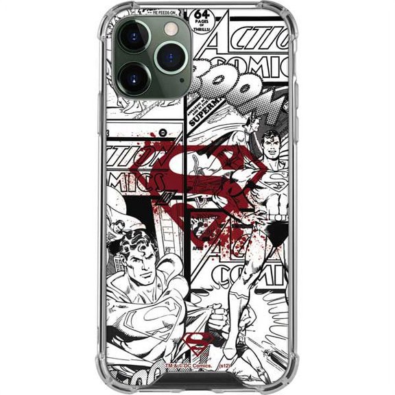 Skinit DC Comics Superman Comic Logo in Red iPhone 12 Pro Max Clear Case