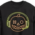 thumbnail image 3 of Instant Message - Neon Pumpkin with Headphones - Toddler & Youth Crewneck Fleece Sweatshirt, 3 of 6