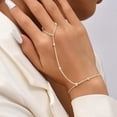 thumbnail image 2 of Artistic Silver Chain Designer Finger Cuff Bracelet for Statement Looks, 2 of 4