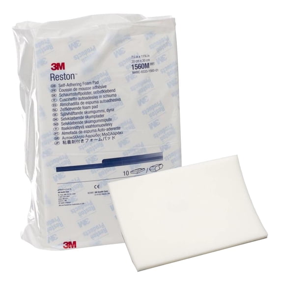 3M Reston Self-Adhering Foam Pad, White, 7 7/8 x 11 3/4 x 7/16 in, 10 Count, 1 Pack