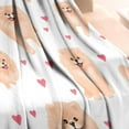 thumbnail image 3 of Pomeranian Dogs with Hearts Blanket,Comfortable Soft Flannel Throw Blanket,All Season,Warm Lightweight Blankets for Sofa Bed Couch Living Room Chair,30"x40", 3 of 4