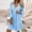 Blue, variant on Kiplyki Women's Summer Dresses 2024 Short Sleeve V Neck Solid Pagoda Sleeve Loose Dress