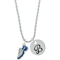 thumbnail image 1 of Delight Jewelry Silvertone Blue Running Shoe Silvertone Script Initial Disc - B - Charm Necklace, 20"+3", 1 of 4