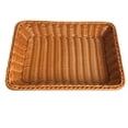 thumbnail image 2 of Travelwant Wicker Bread Basket, Rectangular Woven Basket with Handles Tabletop Food Fruit Vegetables Serving Baskets Trays, 2 of 6