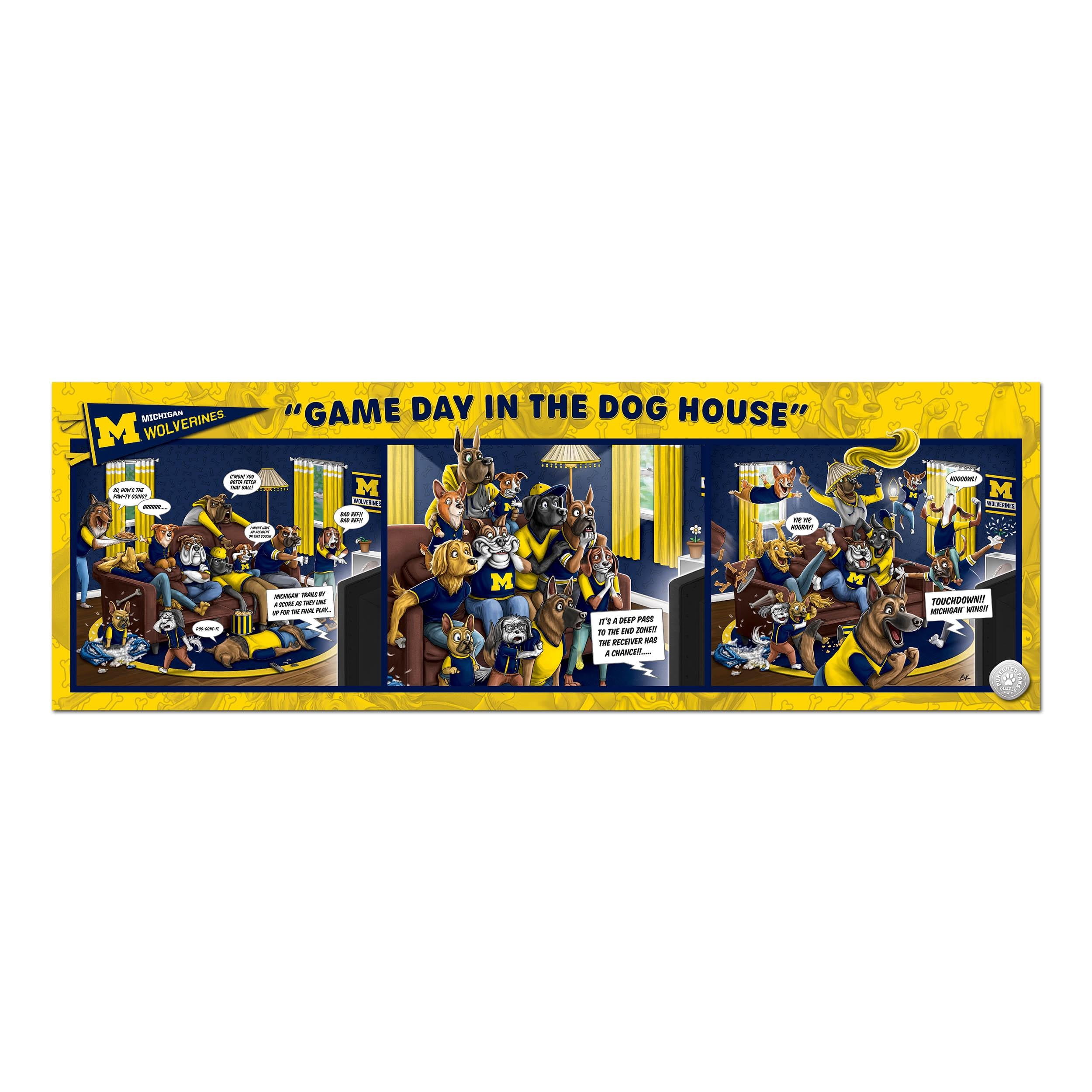YouTheFan NCAA Michigan Wolverines Purebred Fans Gameday in the Dog House 1000PC Puzzle