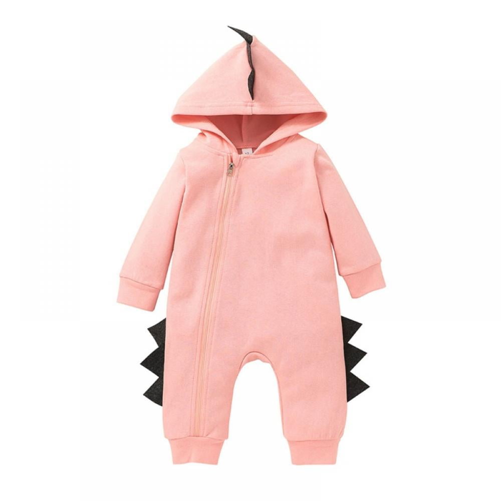 Details about   Newborn Baby Boy Girl Kids Dinosaur Hooded Romper Jumpsuit Clothes Outfit Autumn 
