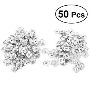 Rosenice Sew on Snaps Buttons Metal Snaps Fasteners Press Studs Buttons 50 Sets Brass Fasteners DIY Craft Accessory (15mm-Silver)