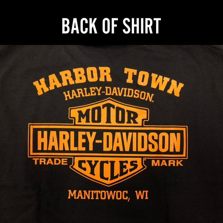 Harley-Davidson Men's Orange Bar & Shield Black T-Shirt 30290591