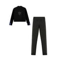 thumbnail image 4 of HULIJA Kids Girls 2 Pieces Athletic Outfits Long Sleeve Zipper Jacket with Sport Leggings Tracksuit Black 16, 4 of 5