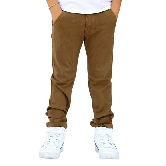 Pantalón de Gabardina Stretch para Niño Color Caqui Oscuro
