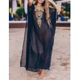 thumbnail image 2 of Kaftan Vestidos para Mujer de Gasa de Floral Impresión Caftán Traje de Baño Tallas Grandes Larga Playa Cover up Estampado Negro Estampado Negro Xishao ropa, 2 of 2