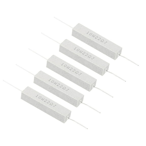5Pcs 22 Ohm Resistors, 10W Ceramic Cement Resistor Power Cement Resistor Kit Tolerance 5% for Power Adapters Audio