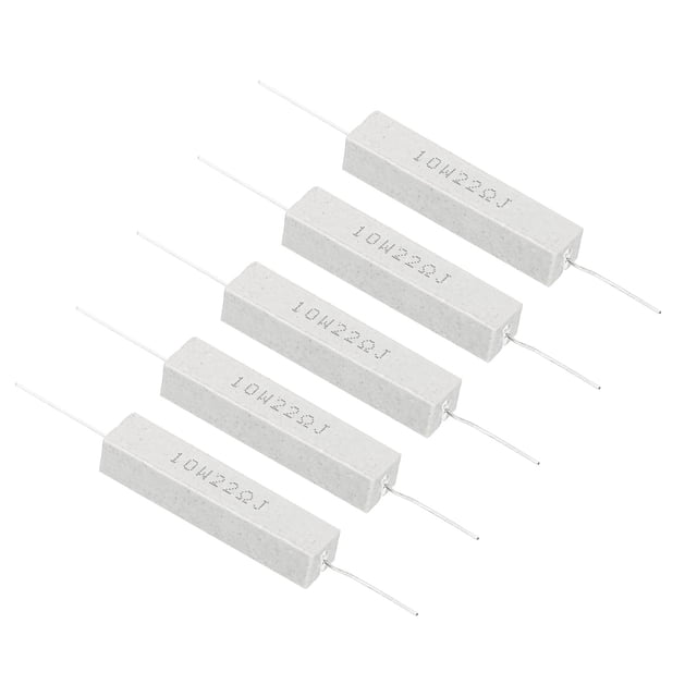 Unique Bargains 5 Pcs Résistances 22 Ohms, Kit de Résistance en Céramique 10W pour Adaptateurs Audio 5 %