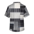 thumbnail image 5 of Domuza Men Scrub Top Plaid Stripe Graphics Short Sleeve V Neck Caregiver Uniform Relaxed Fit Soft Comfy Medical Scrub Tops with 3 Pockets White 5XL, 5 of 5