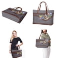 thumbnail image 2 of ZUXONGSY Rabbit Pansy Flower Print Tote Bag with Waterproof Cosmetic Bags Wallet for Women PU Leather Top Handle Satchel Set with Portable Makeup Pouch Credit Card Holder Wallet for Dating Shopping, 2 of 5