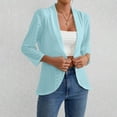 thumbnail image 5 of Women's Solid Eyelet Smocked 3/4 Sleeve Hollow Casual Loose Cardigan Tops, 5 of 7
