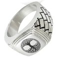thumbnail image 5 of Tioneer Stainless Steel Yggdrasil Great Tree of Life Viking Norse Adult Geometric Pattern Male Biker Style Polished Ring, 5 of 5
