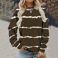 thumbnail image 4 of Babysbule Tops for Women Women's Casual Striped Sweatshirts Thermal Crewneck Long Sleeve T-Shirts Loose, 4 of 6