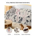 thumbnail image 4 of Grey Pink Botanical Couch Cover for 2 Cushion Couch, Rustic Country Spring Floral Summer Leaf Washable Love Seat Sofa Covers Slipcover, Throw Sofa Covers for Pets, Furniture Protector 71"x102", 4 of 9