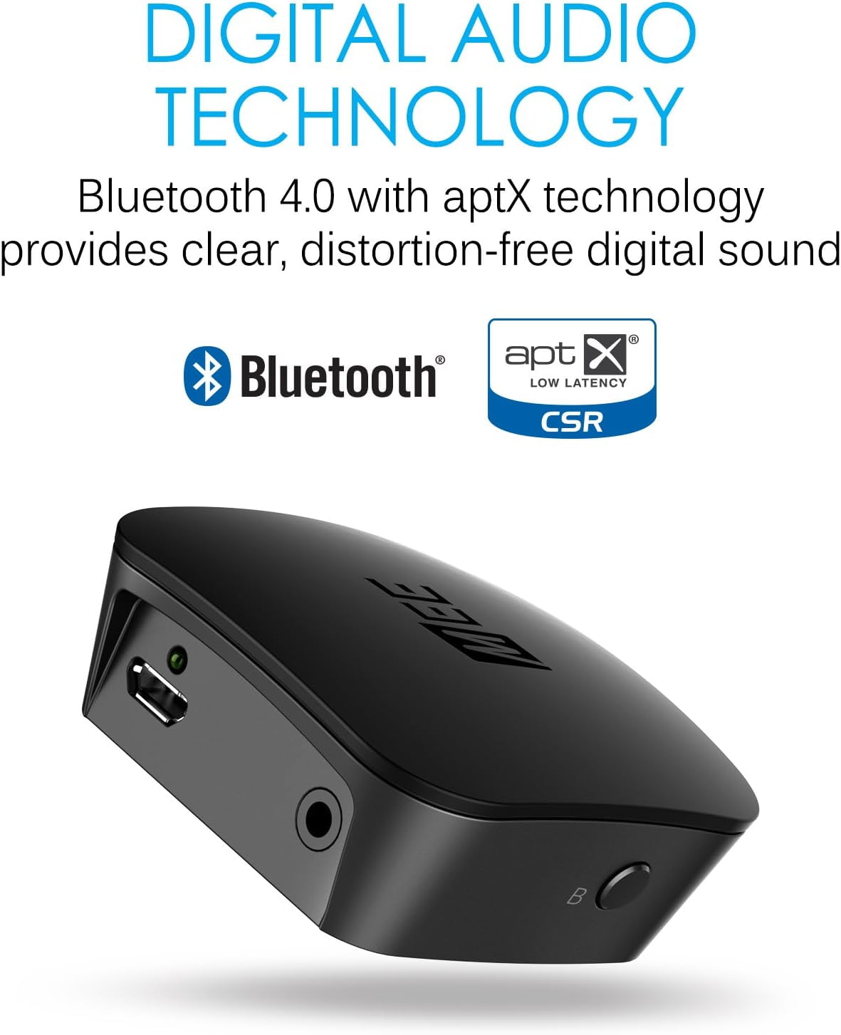 MEE audio DualStream S1 Bluetooth Wireless Audio Transmitter for up to 2 Headphones/Speakers with aptX Low Latency Technology; 3.5mm Jack, AUX, RCA, or Optical connectivity for TV (Black)