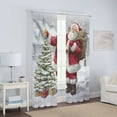 thumbnail image 4 of Sanviglor Christmas Sheer Window Drapes Voile Window Curtain Tulle Window Drapes Slot Top Rod Pocket Curtain Panel Style-E W:41x H:91", 4 of 6