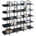 thumbnail image 7 of Euroco 5 Tier Bookcase with Open Shelves, Industrial Bookshelf with Metal Frame, 71" Bookshelf for Home Office, Black, 7 of 7