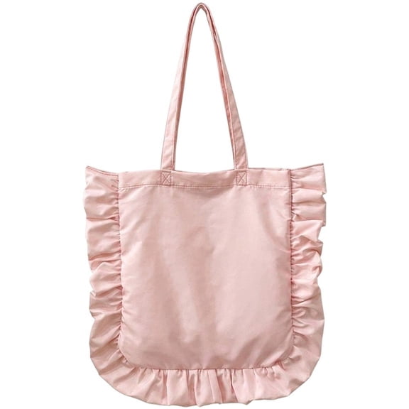 Hsqqdc Elegant Vintage Hobo Shoulder Bag, French Style Ruffle Large Capacity Tote