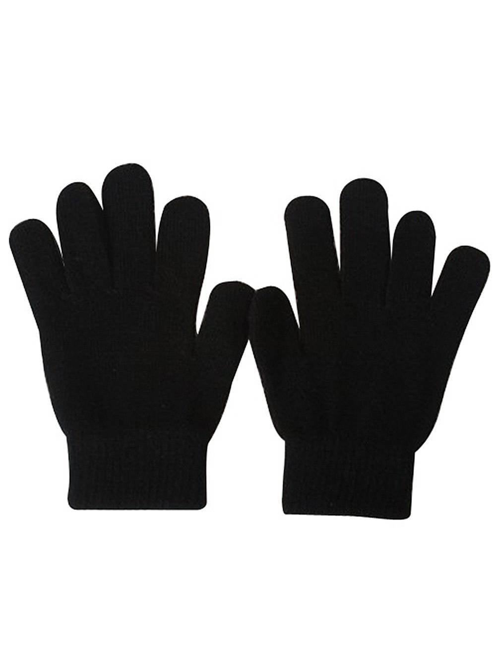 Pair Magic Gloves Stretch Winter Mens Black Ladies Womens Warm Soft Full Finger 