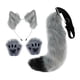 thumbnail image 3 of Ears and Tail Set Plush Wolf Ears Hair Clip con guantes, disfraz de felpa para adultos Hair Hoop para baile, baile, regalos divertidos Dress Gris Sunnimix Cola de disfraz, 3 of 8