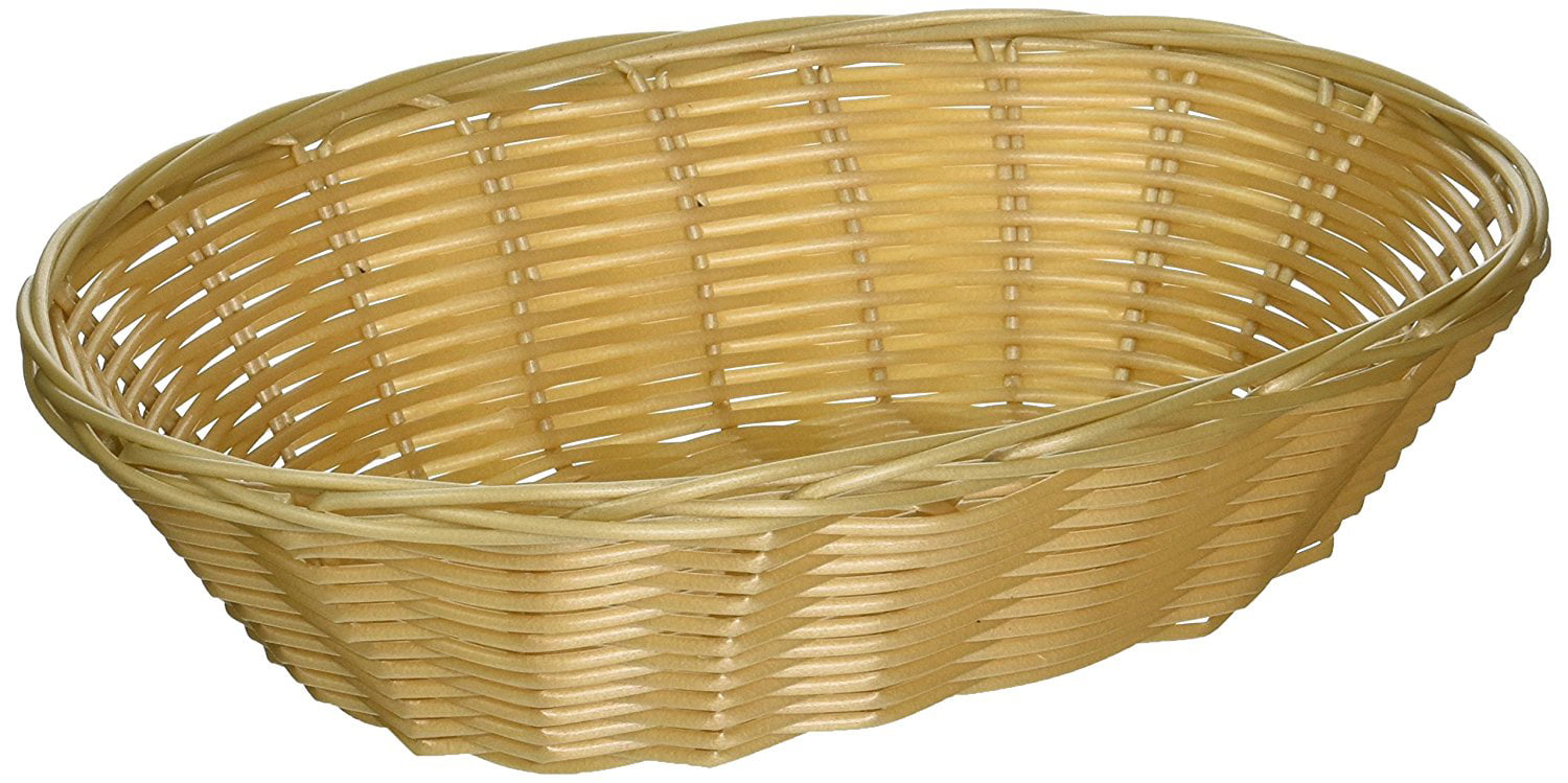 2-Pack KOVOT Poly-Wicker Bread Basket 14.5" Woven Polypropylene 