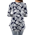 thumbnail image 4 of Tops de Mujer Blusa Casual Elegante Camisas de Manga Larga Otoño Túnica Estampada Suelta Panel de Encaje Plisado Odeerbi ODB170957, 4 of 7