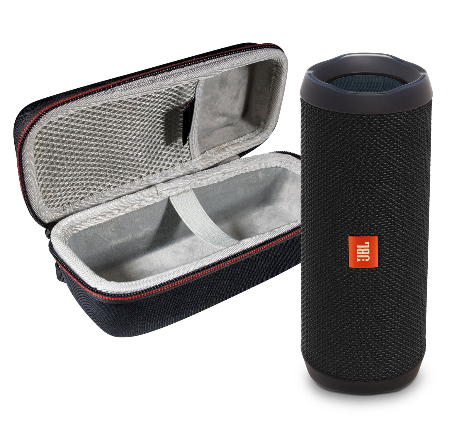 JBL FLIP 4 Black Kit Bluetooth Speaker &amp; Portable Hardshell Travel Case