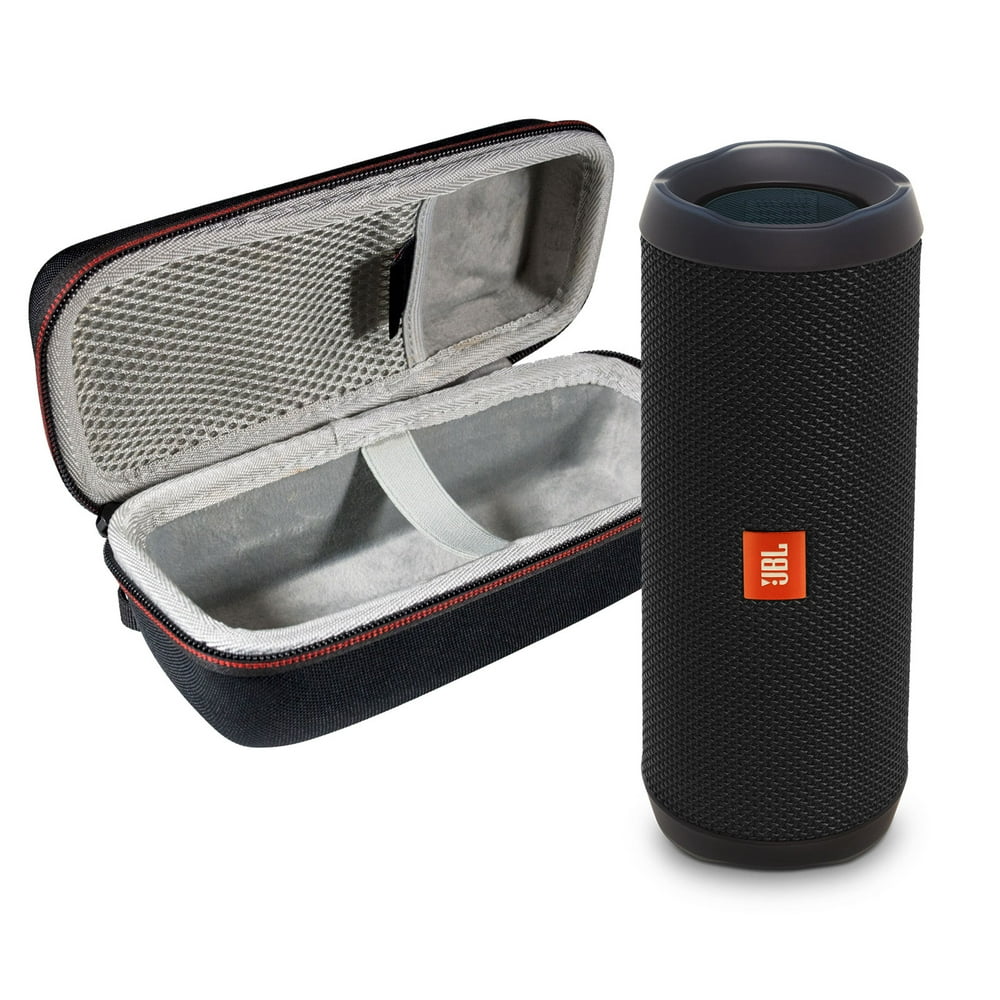 JBL FLIP 4 Black Kit Bluetooth Speaker & Portable Hardshell Travel Case
