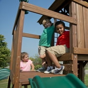 Swing-N-Slide Monteagle Wooden Backyard Swing Set with Two Wave Slides, Wood Roof, Climbing Wall, and Swings